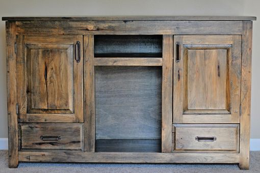 Custom Made Hickory Sideboard With Raised Panels