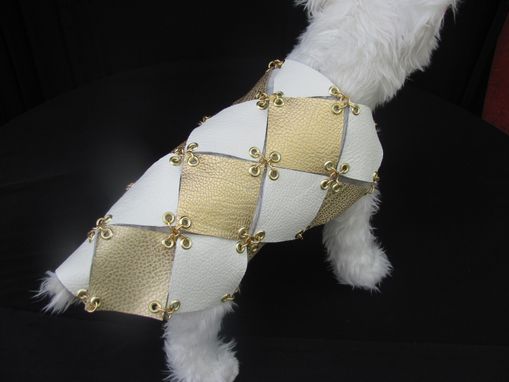 Custom Made 60'S Mod Retro Checkerboard Leather Dog Clothes