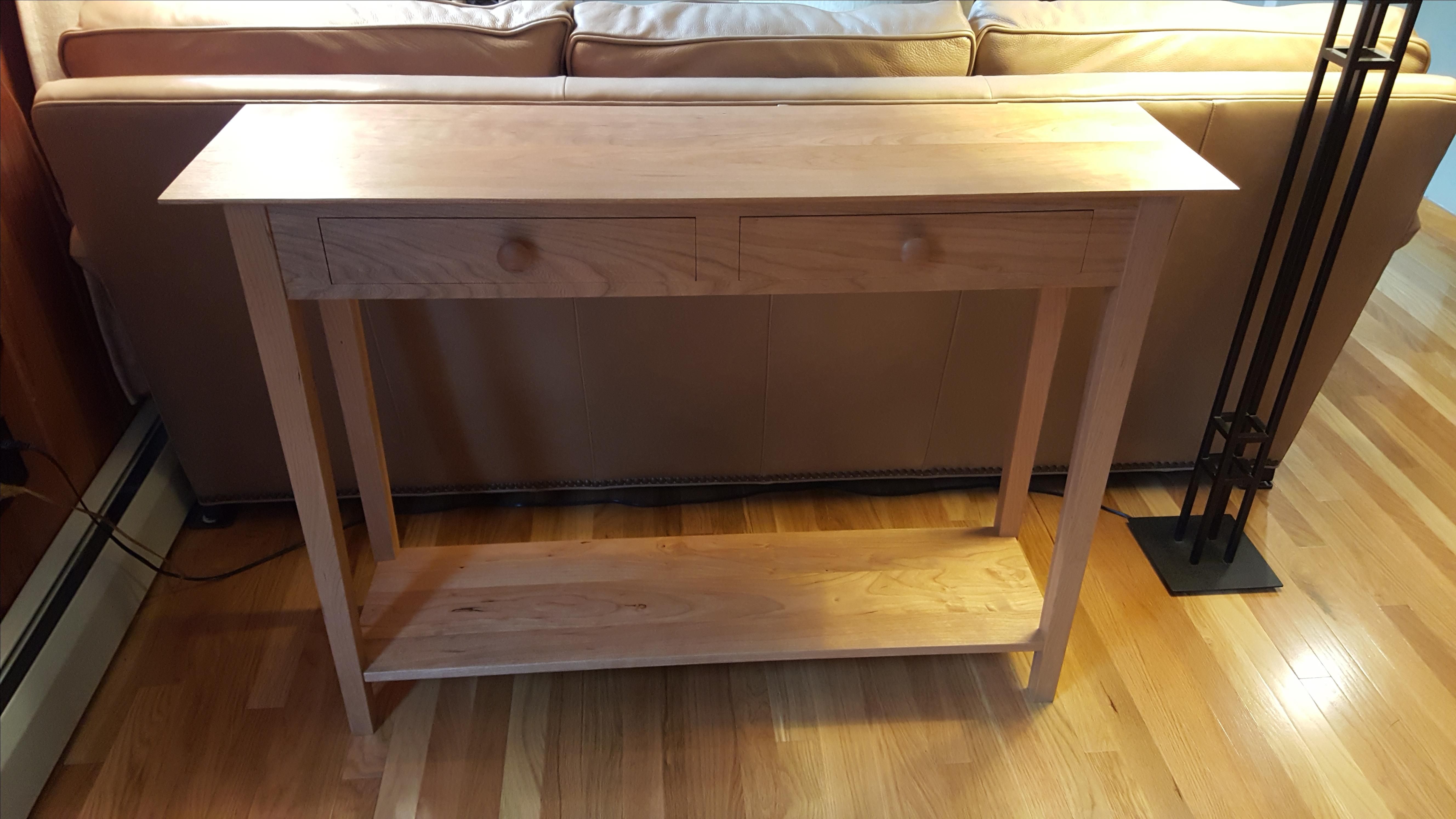 Custom Shaker Sofa Console Table by Lyons Woodworking, LLC