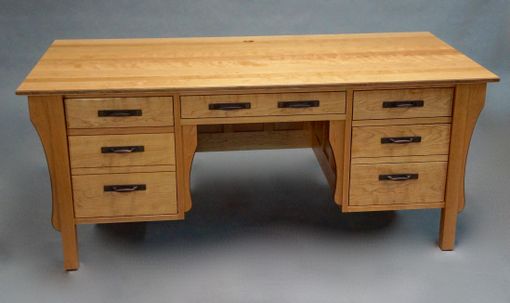Custom Made Cherry-Mission Style Executive Desk