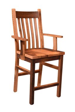Custom Made Reclaimed Wood Mission Bar Chair