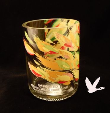Custom Made Absolut Mango Bottle Upcycled Old Fashion Cocktail Glass