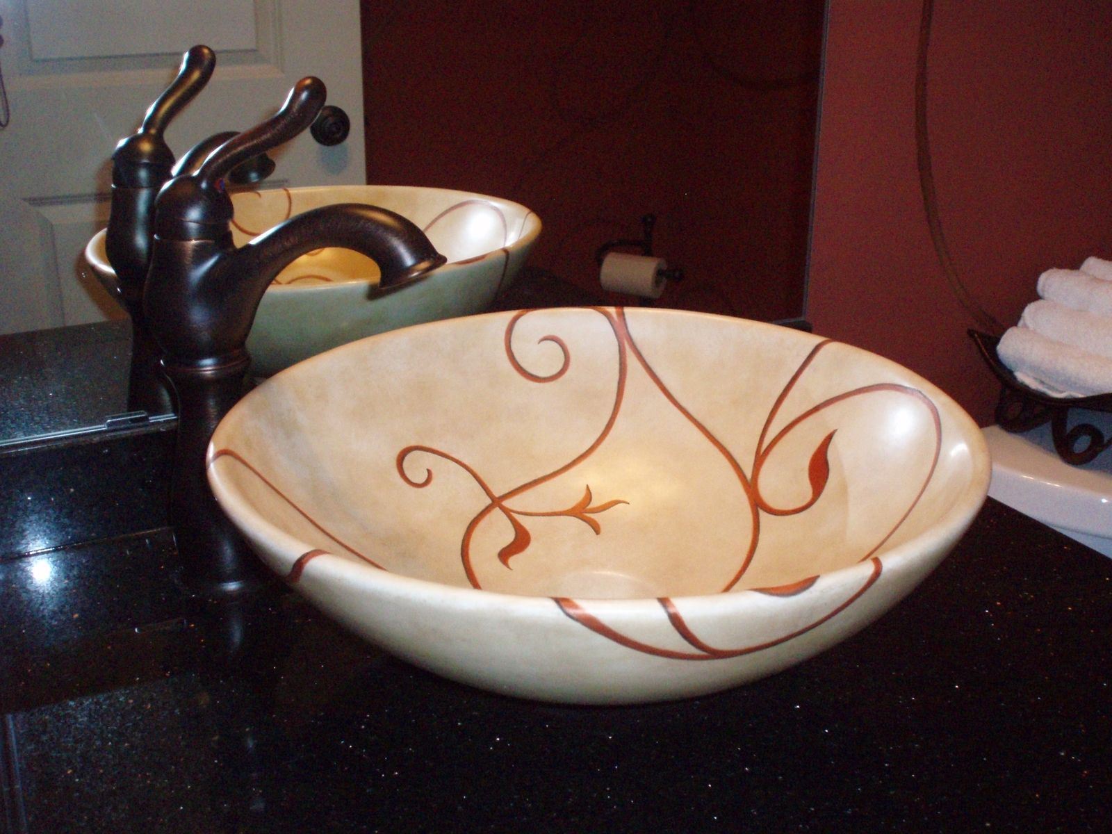 Hand Crafted Hand Painted Commercial Vessel Sink By Untapped Resource Custommadecom