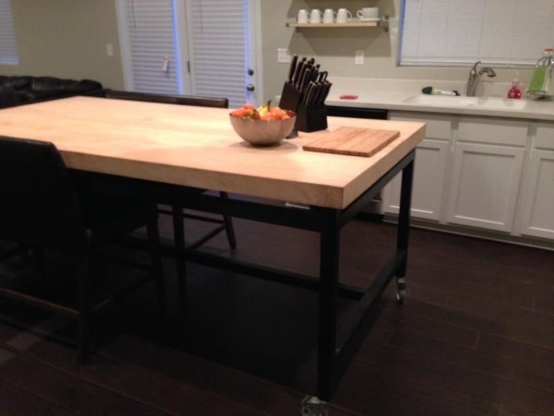 Buy Hand Crafted Maple Kitchen Table/ Rolling Island, made ...