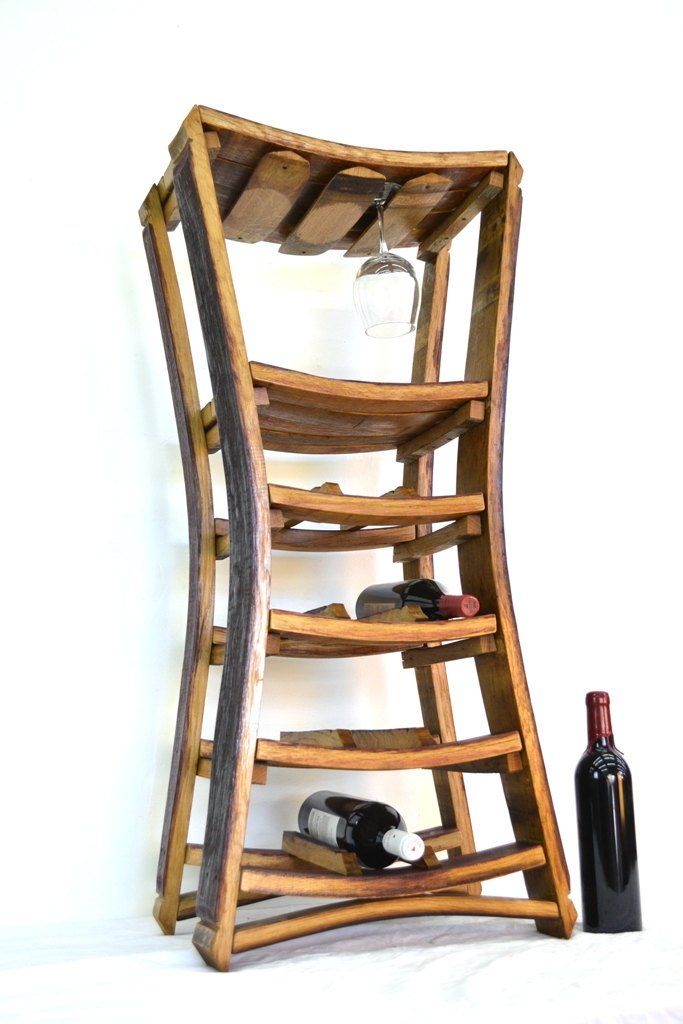 Buy Hand Crafted Large Narrow Wine And Glass Rack Estrecho Made