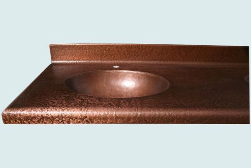 Custom Made Copper Countertop With Oval Sinks & Backsplash