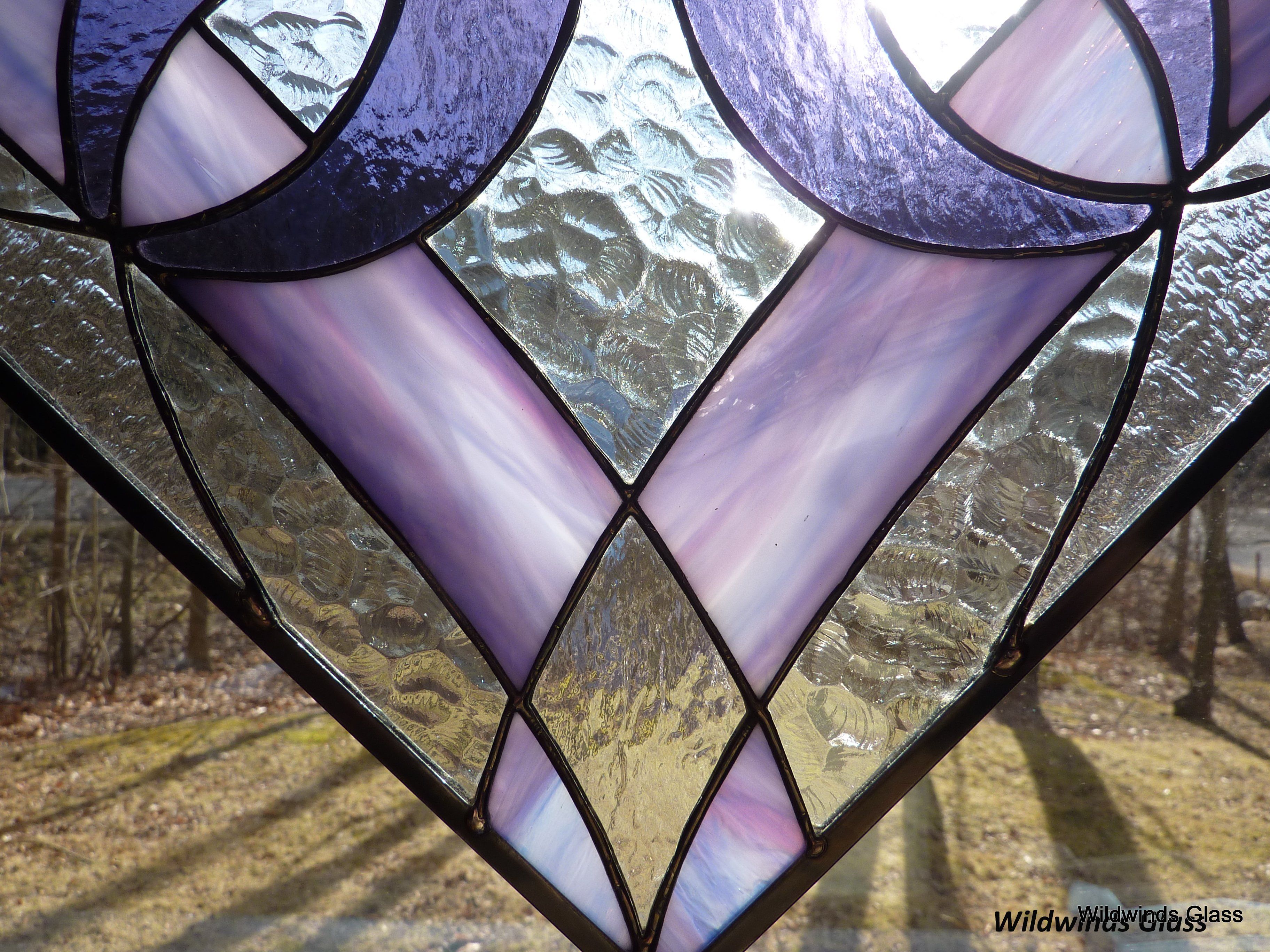 Buy Hand Made Abstract Diamonds In Stained Glass, made to order from