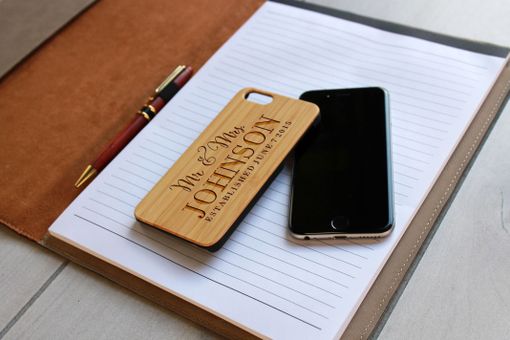 Custom Made Custom Engraved Wooden Iphone 6 Case --Ip6-Bam-Mr. & Mrs. Johnson