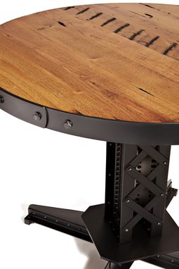 Custom Made 30" Round Railroad & Industrial Cafe Table