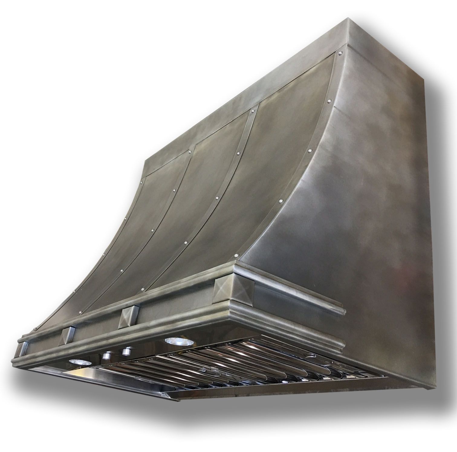 Buy Hand Crafted #91 Custom Mottled Zinc Range Hood With Custom Squares ...