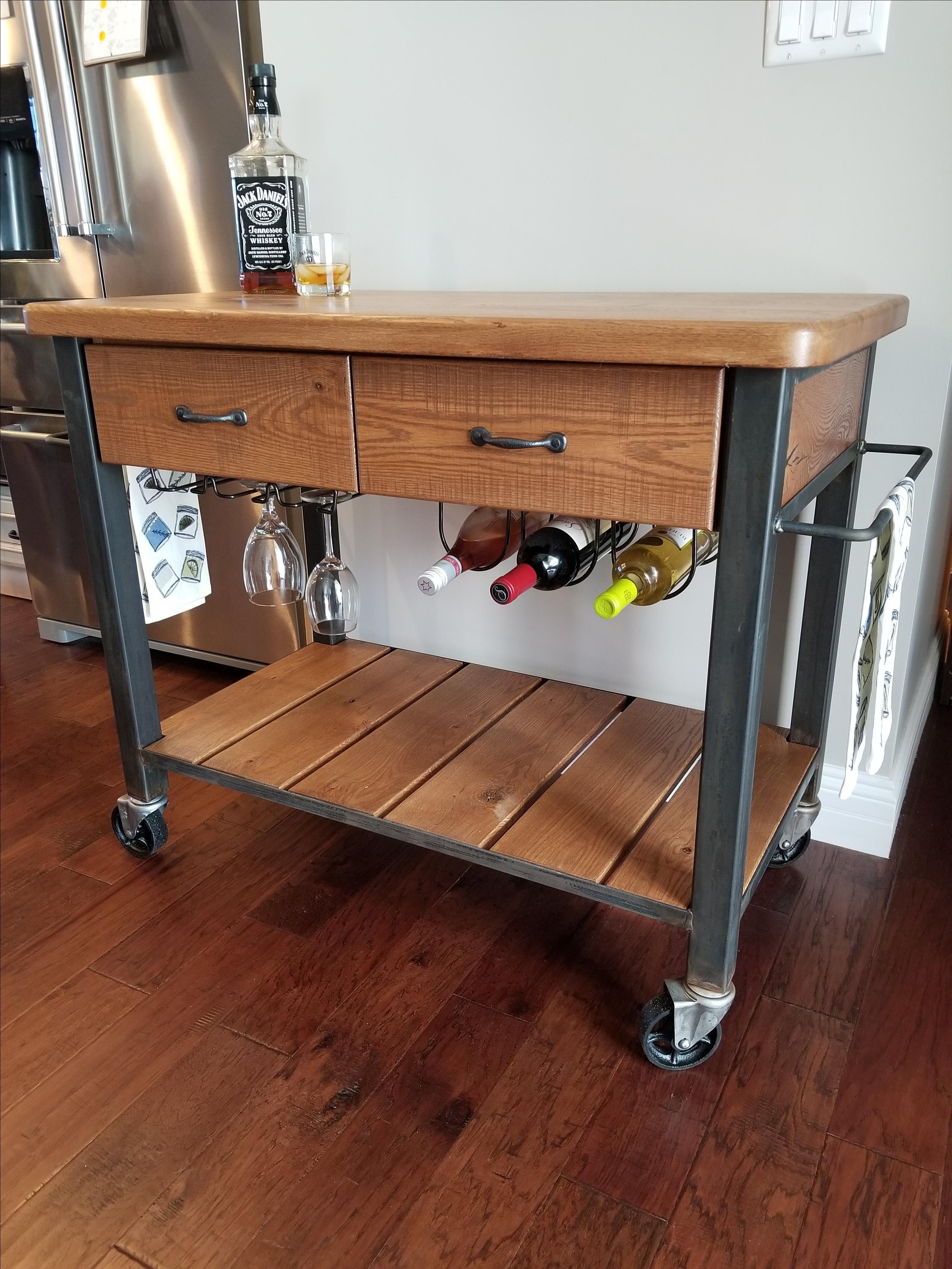 Buy Custom Made Bar Cart And Kitchen Island, made to order from Deer