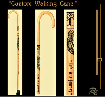Custom Made Walking  Cane, Wood Cane, Retirement Gift -  Wood Anniversary Gift
