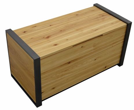 Custom Made Solid Wood And Metal Toy Box