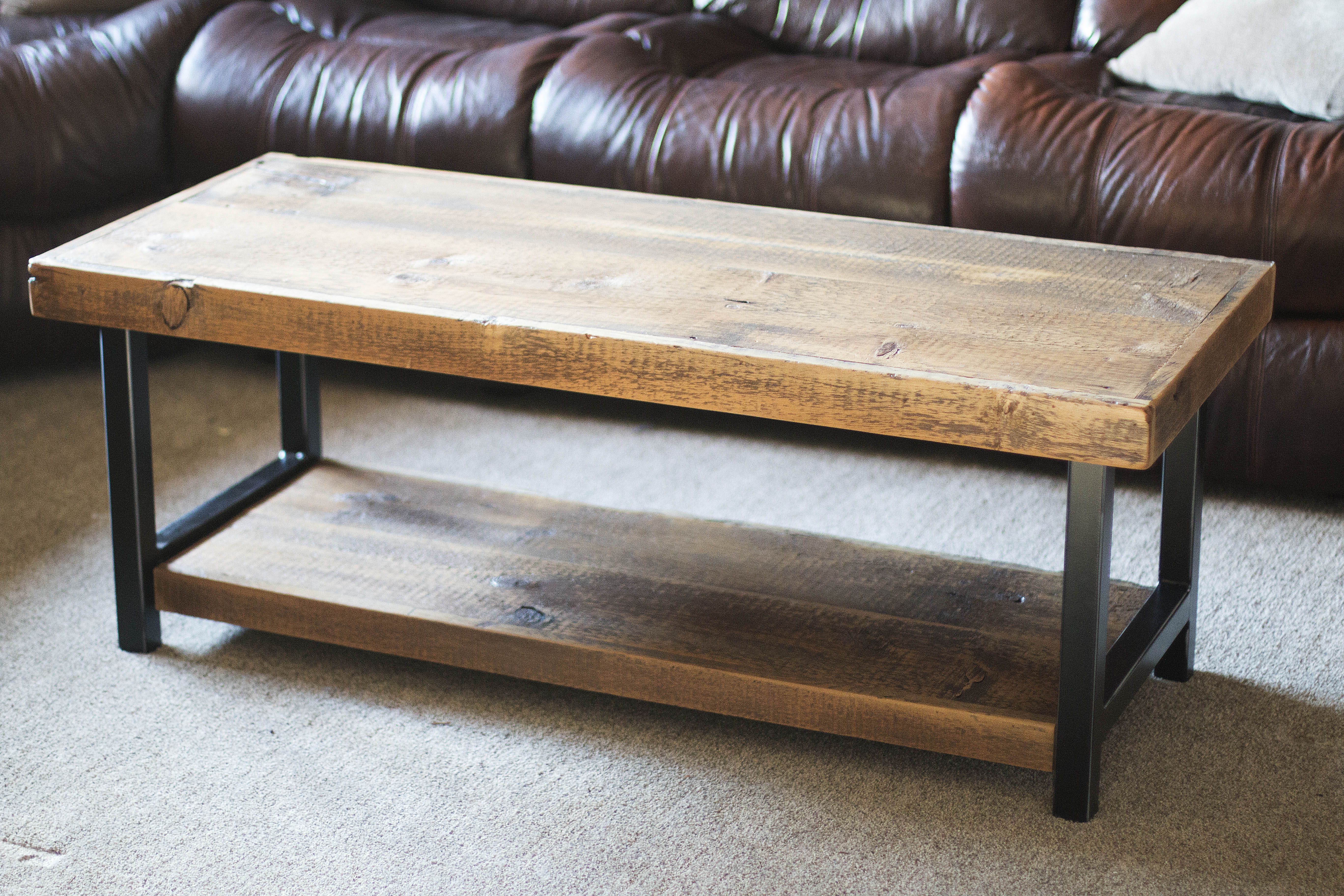 Rustic Wood Coffee Table Industrial Wood Coffee Table Reclaimed Wood Coffee Table