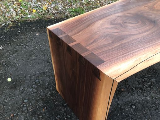 Custom Made Mid Century Modern Style Walnut Coffee Table With Through Dovetails