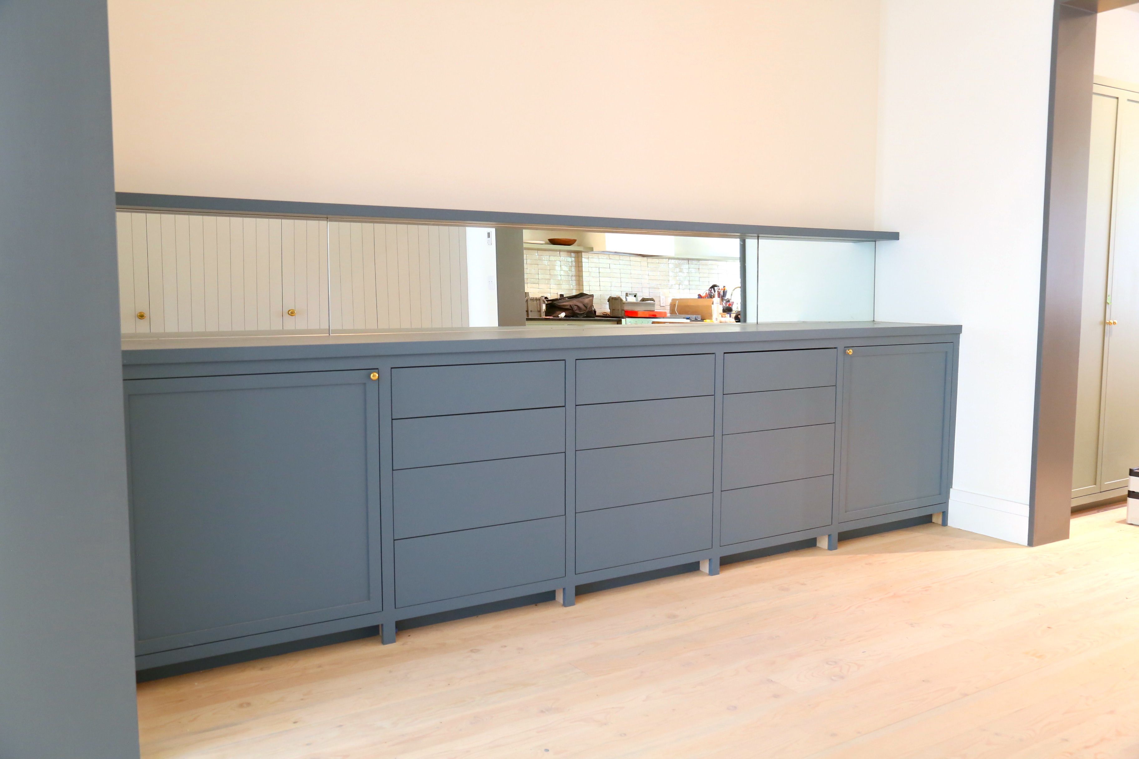 Custom Blue Contemporary Credenza by Scanek + Co