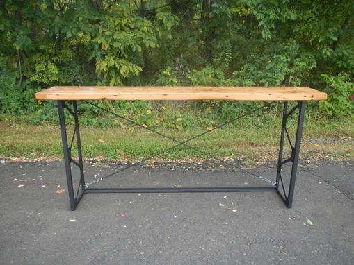 Custom Made Reclaimed Wood And Welded Steel Console Table / Sofa Table