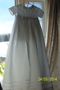 Custom Made White Christening Romper With Detachable Skirt