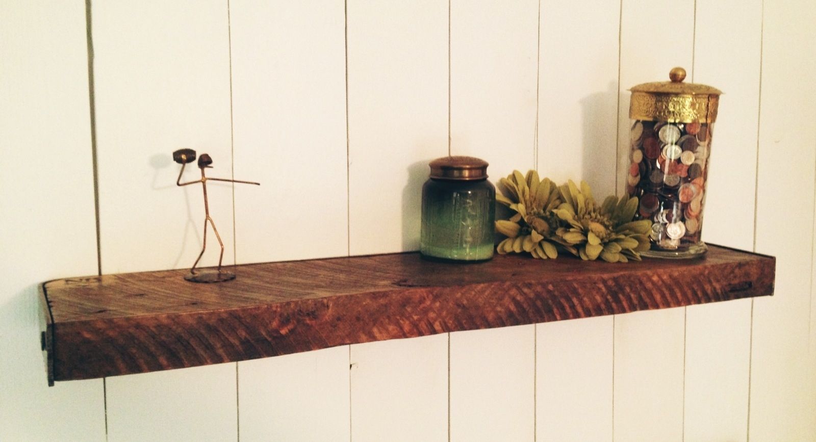 Custom Made Reclaimed Floating Shelf by Noble Brothers Custom Furniture