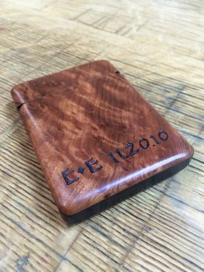 Custom Made Redwood Burl Wood Wallet, Business Card Holder