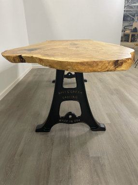 Custom Made Live Edge Ash Dining Table, Slab Dining Table, Industrial Dining Table, Rustic Kitchen Table