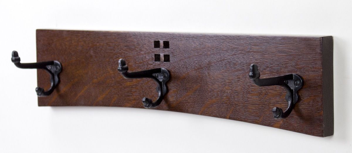 Buy Custom Made Arts And Crafts / Mission Cast Iron Hook Coat Rack, made to  order from Vollman Woodworking