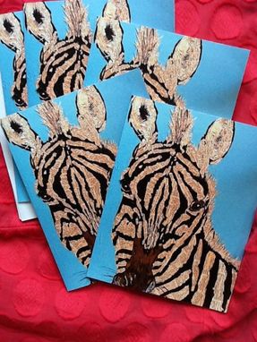 Custom Made Zebra Collage Notecard Set