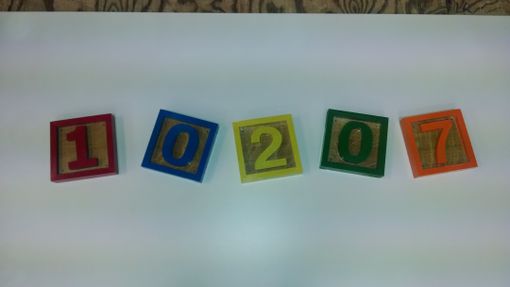 Custom Made House Numbers In Kid's Building Block Style