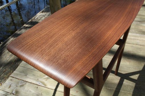 Custom Made Mid Century Surboard Console Table In Quarter-Sawn Walnut