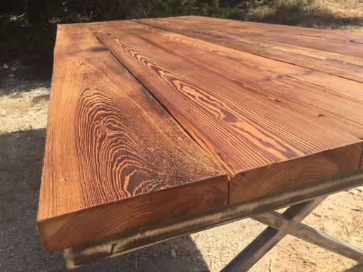 Custom Made Reclaimed Wood And Steel Farmhouse Table