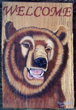 Custom Made Rustic Wood Wildlife Welcome Boards Painted To Order