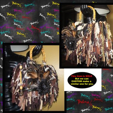 Custom Made Feathers,Flowers Ultra Fringe Custom Made Unique Handbag