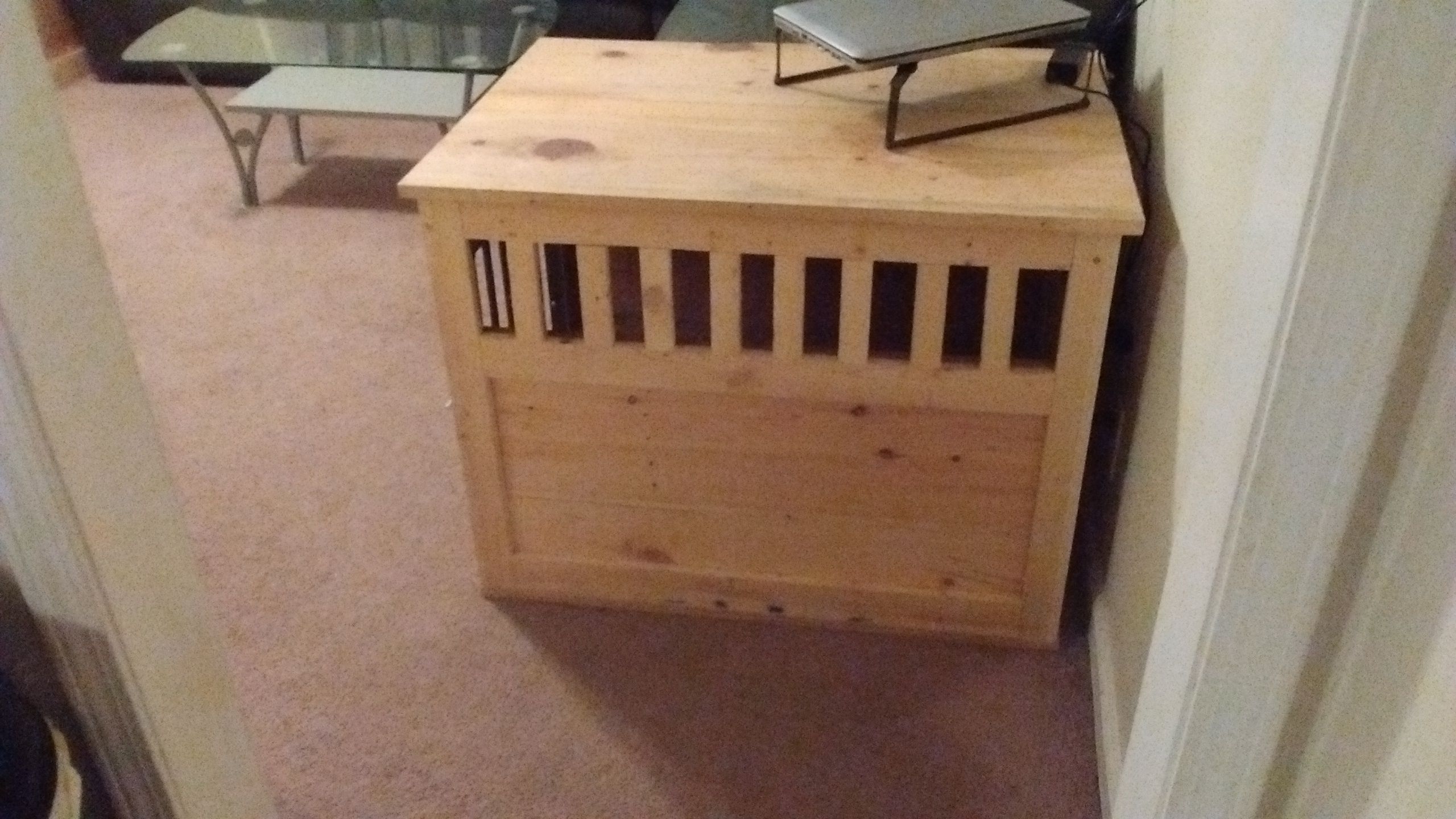 Custom Reclaimed Wood End Table Kennel by Mountaineer Rustics