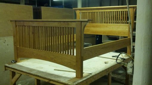 Custom Made Mortise & Tenon Solid Cherry Mission Bed