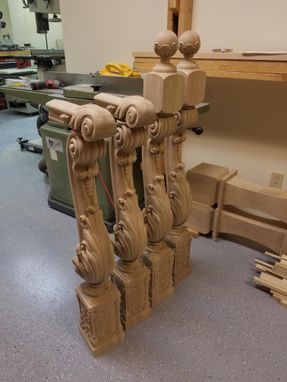 Custom Made Carved Stair Newel Post