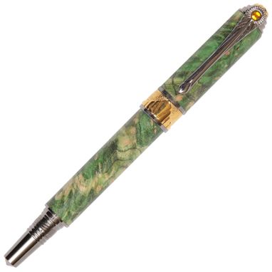 Custom Made Lanier Art Deco Fountain Pen - Green Maple Burl - Af6w45