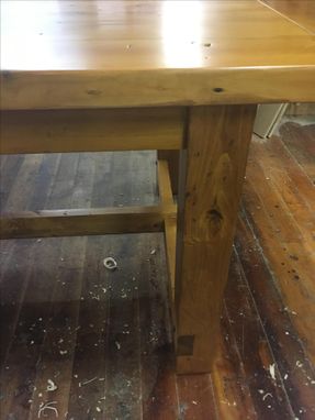Custom Made Reclaimed Wood Farmers Table With Company Leaves