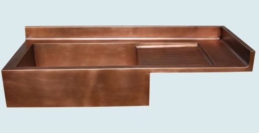Custom Made Copper Sink With Drainboard & Backsplash