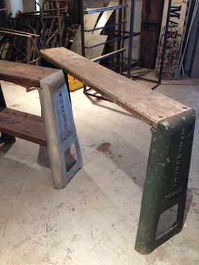Custom Made Repurposed Industrial Shopmaster Tool Base Sofa Tables