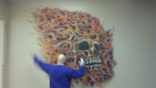 Custom Made Flaming Skull Wall Mural