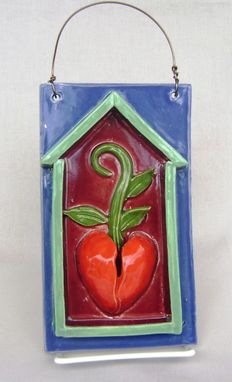 Custom Made Heart Bud Ceramic House Plaque