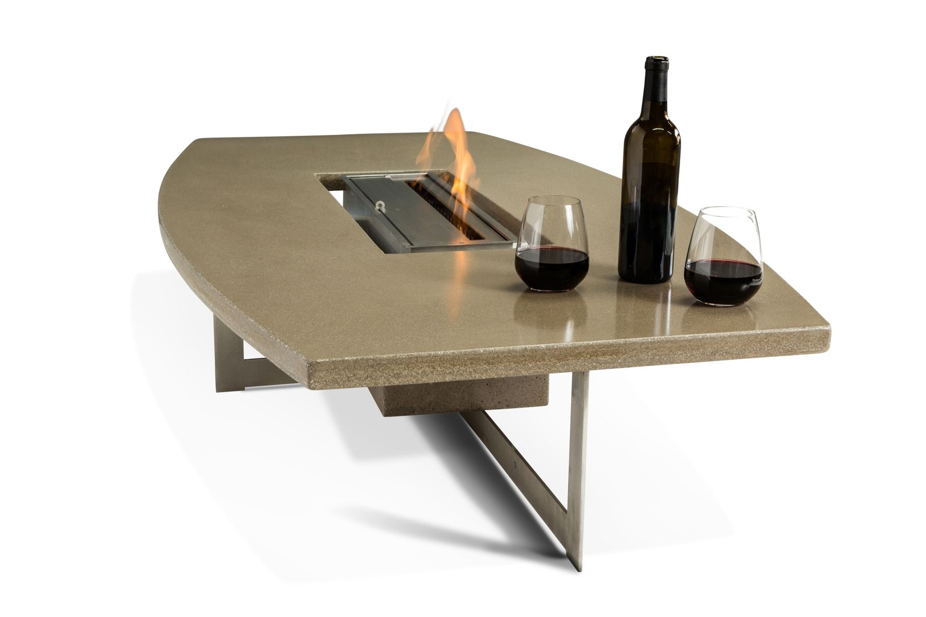 Buy Custom Made Concrete Fire Pit Table, made to order from Blend