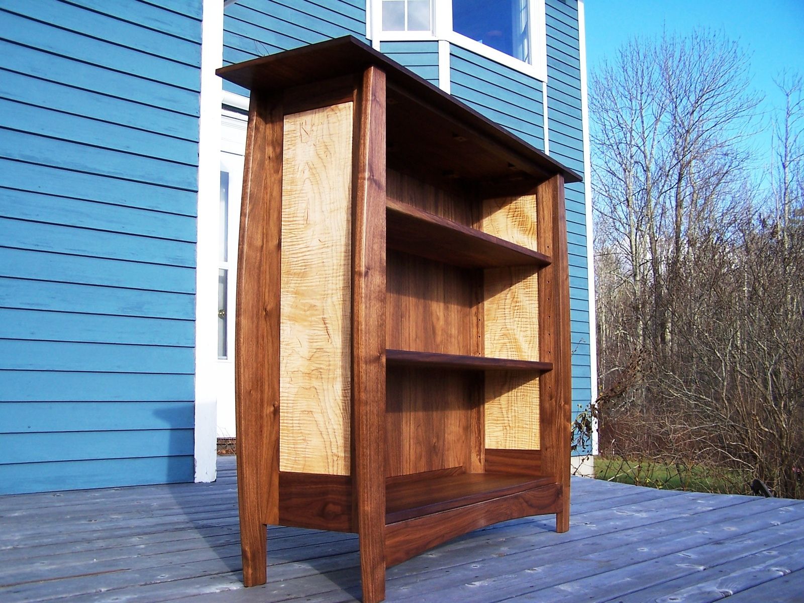 Custom Made Walnut Bookcase by Blue Hill & Woodwork