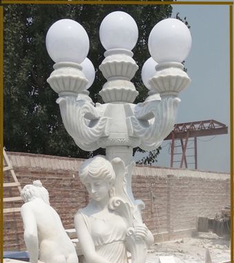 Custom Made Maiden Statue Holding Candelobra Lamp