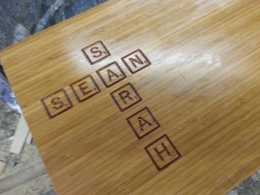 Custom Made Custom Scrabble Tile Cutting Board - Personalize With Your Name