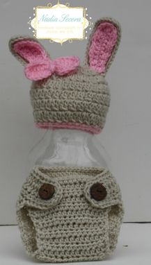 Custom Made Crochet Bunny Diaper Cover Set