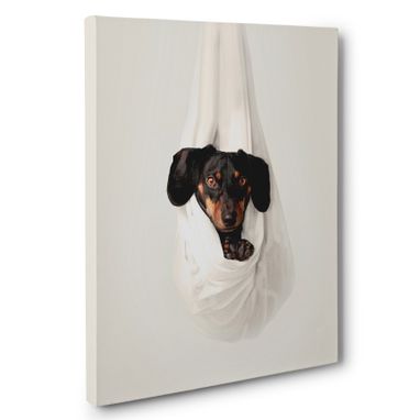 Custom Made Cute Puppy Hanging Photography Canvas Wall Art