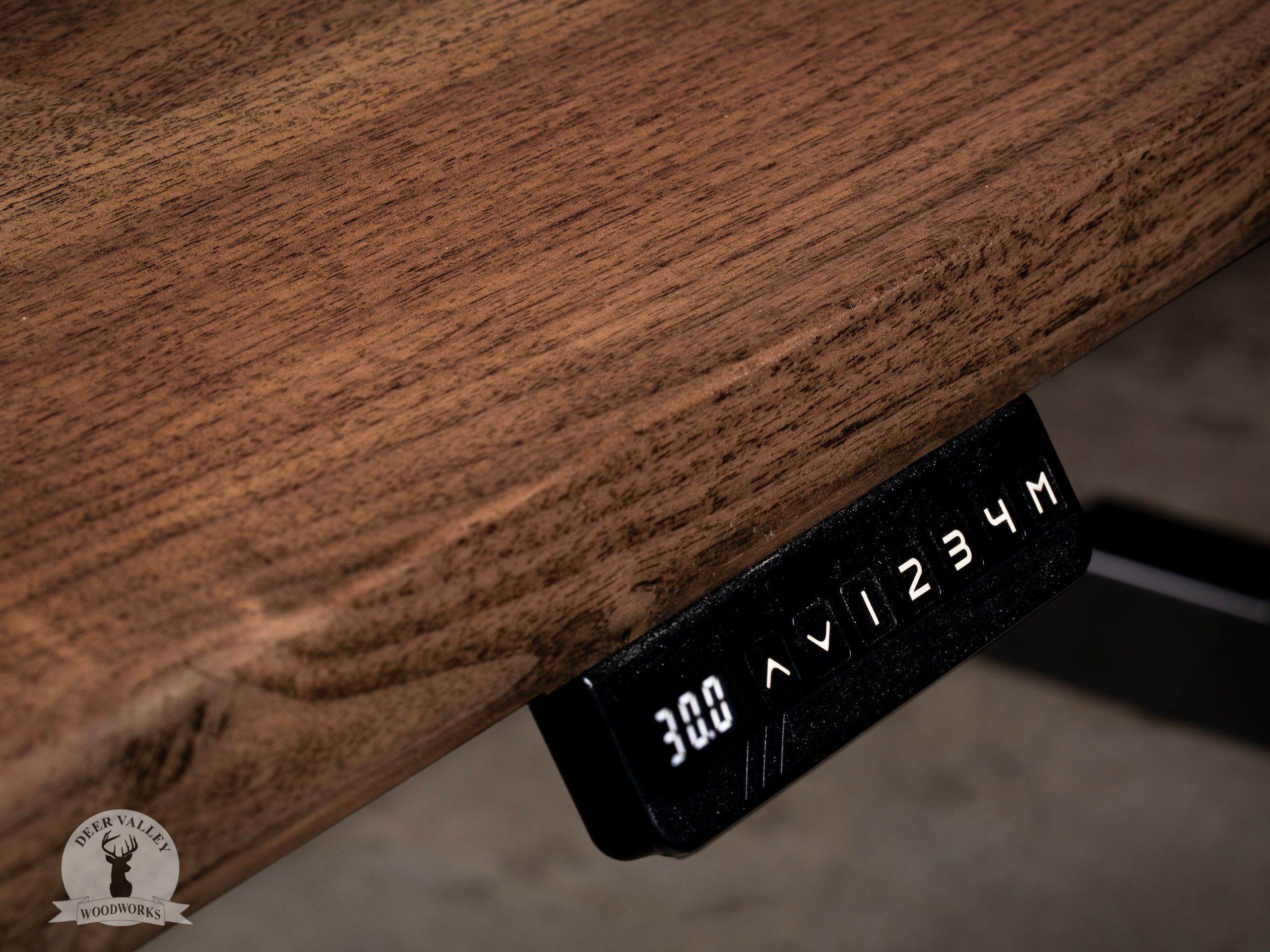 Buy Custom Sit Stand Desk, Walnut Straight Desk, Solid Wood Desk