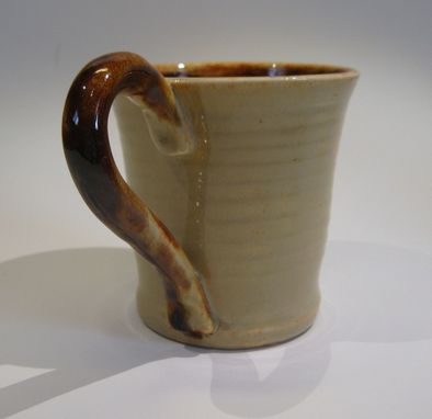 Custom Made Two Stoneware Mugs In Earthy Colors Of Chocolate & Vanilla For Your Morning Coffee Or Cocoa