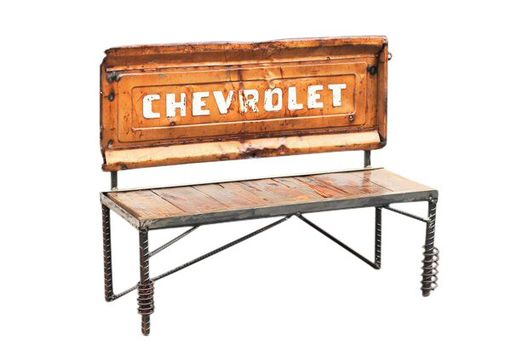 Custom Made Chevrolet Truck Tailgate Bench - Repurposed Car Part Furniture